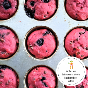 muffins betteraves et bleuets / blueberry beet muffins